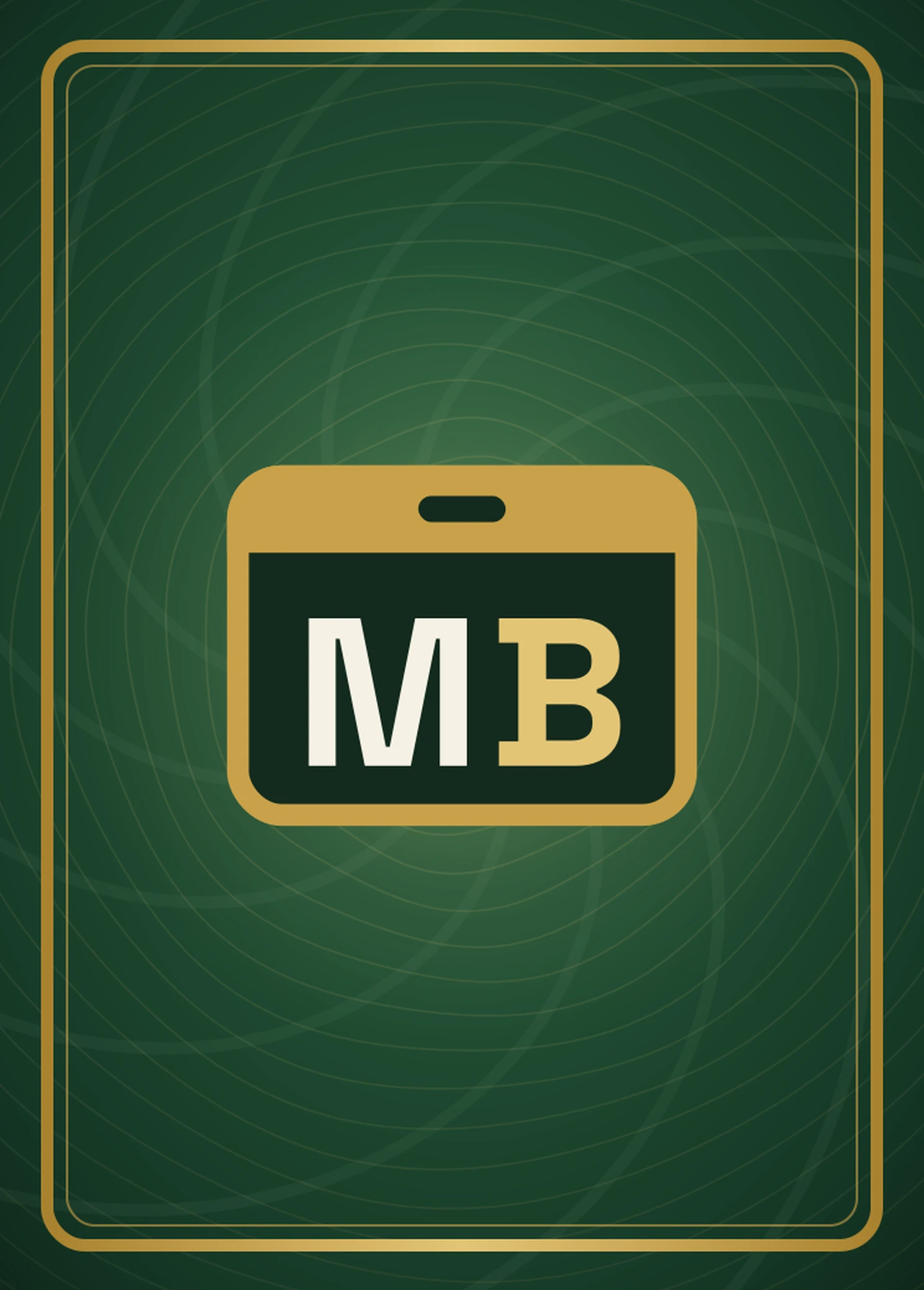 MeetBadge Holder Edition card back: MeetBadge mark on deep green
